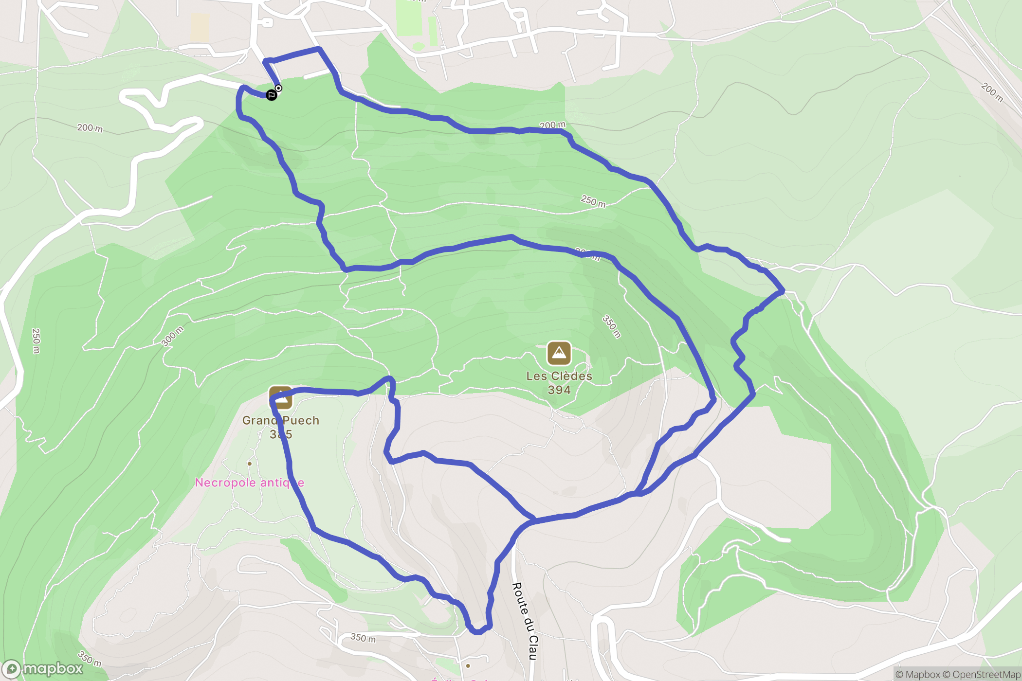 Alleins : carte du parcours de randonnée - France