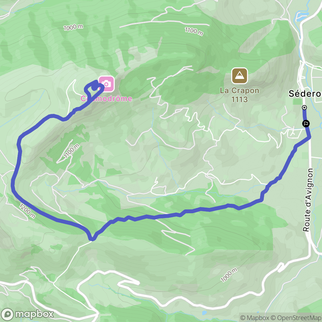 Séderon : carte du parcours de randonnée - France