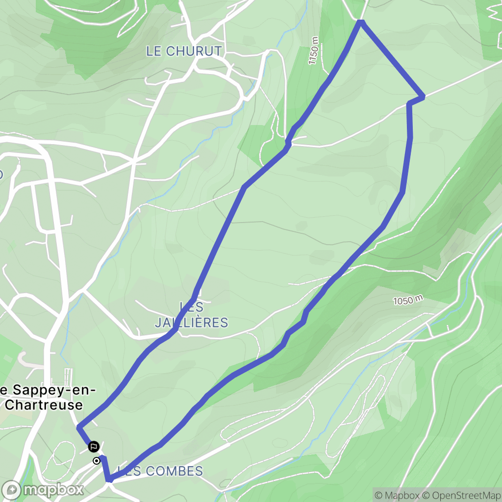 Le Sappey en Chartreuse : carte du parcours de randonnée - France