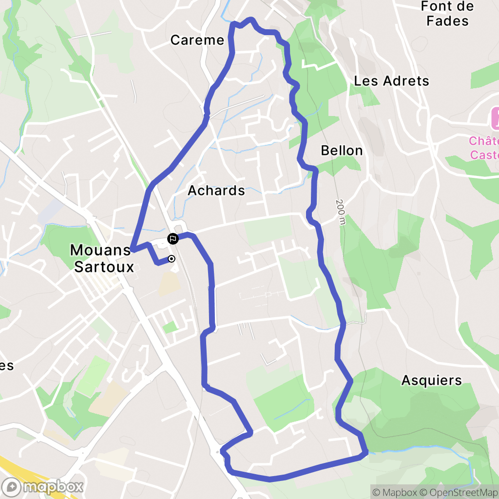 Mouans-Sartoux : carte du parcours de randonnée - France