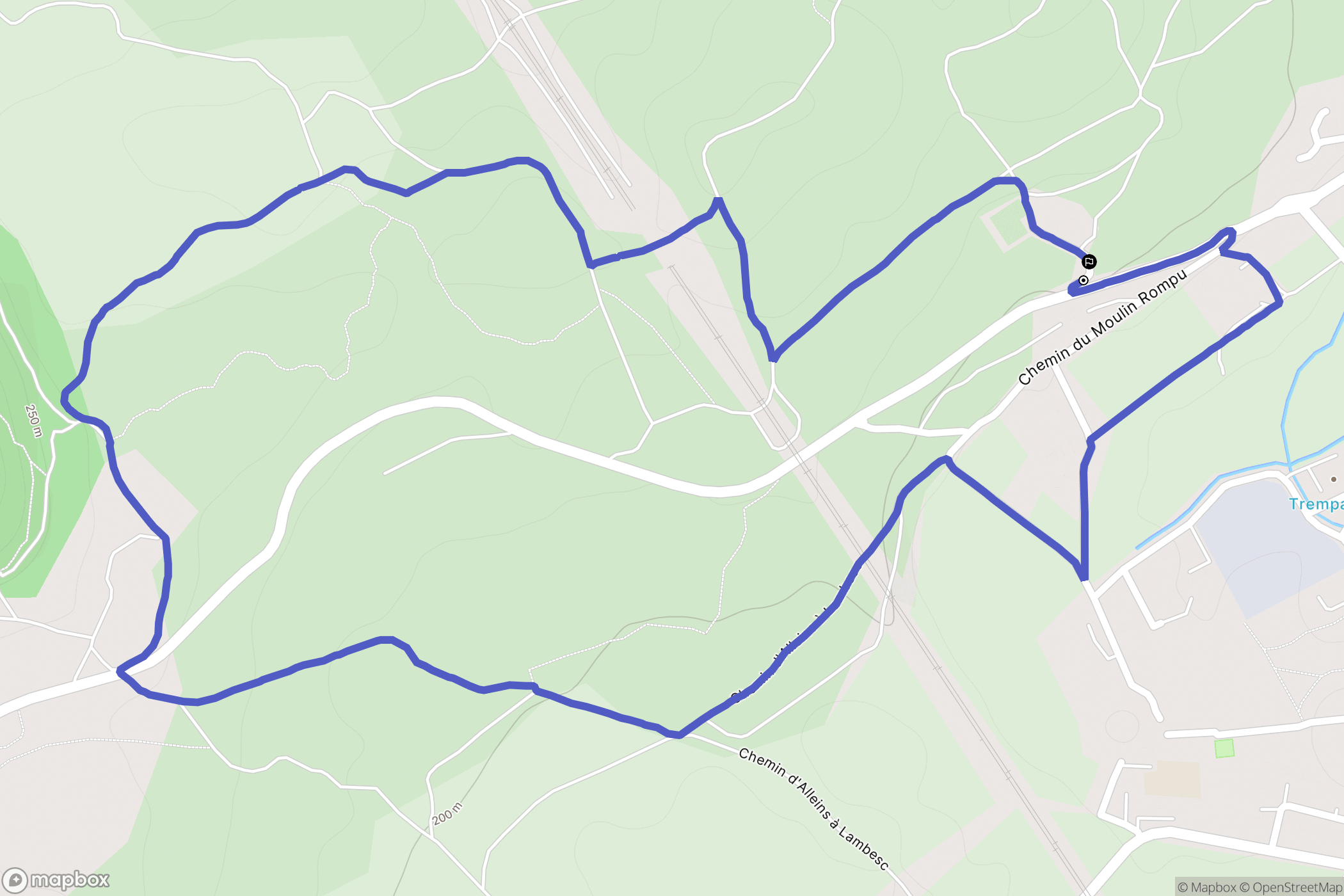 Vernègues : carte du parcours de randonnée - France