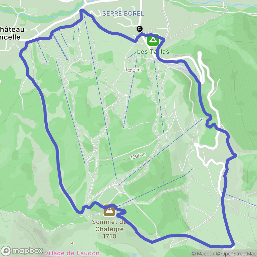 Ancelle : carte du parcours de randonnée - France