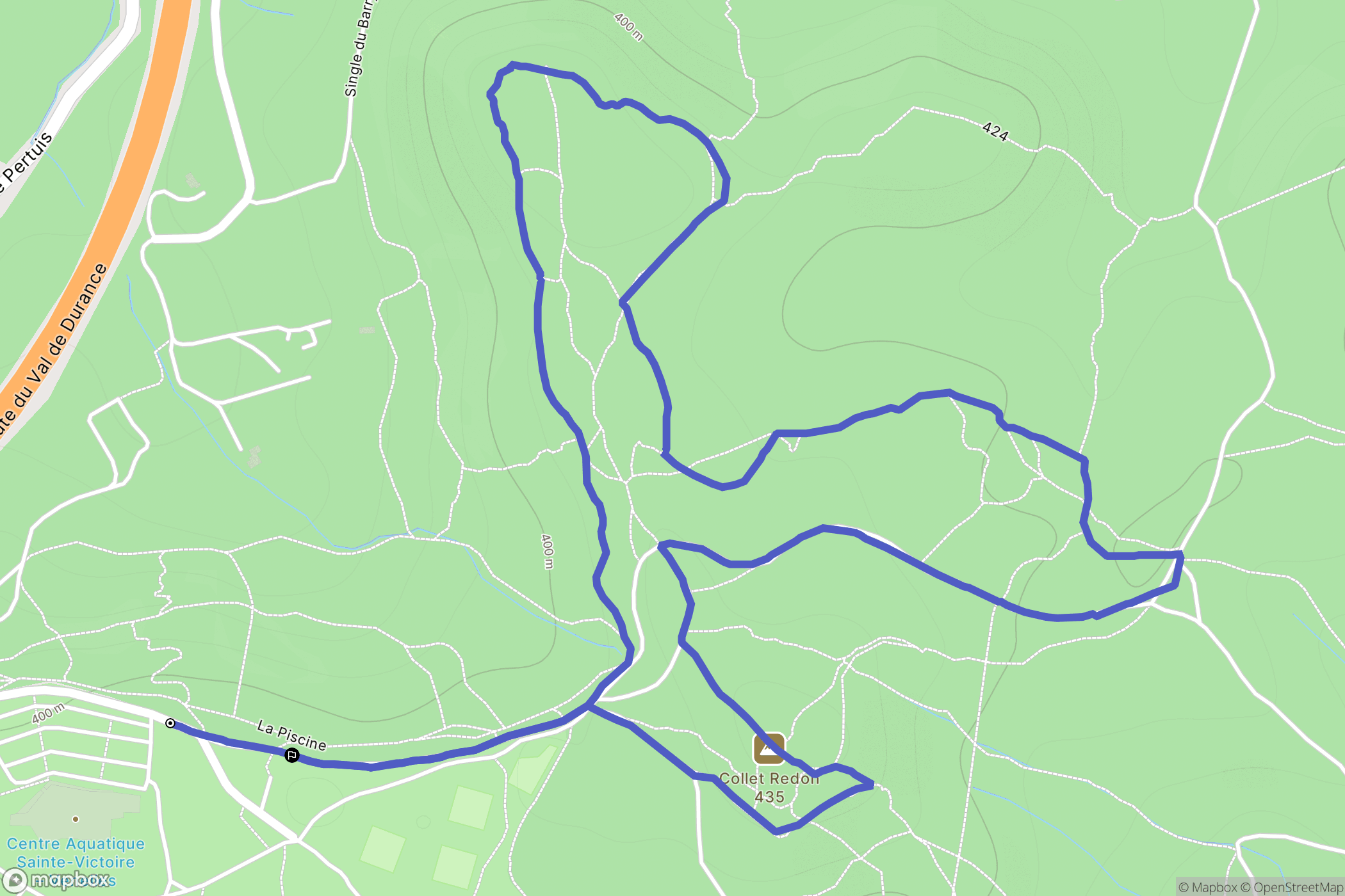 Venelles : carte du parcours de randonnée - France