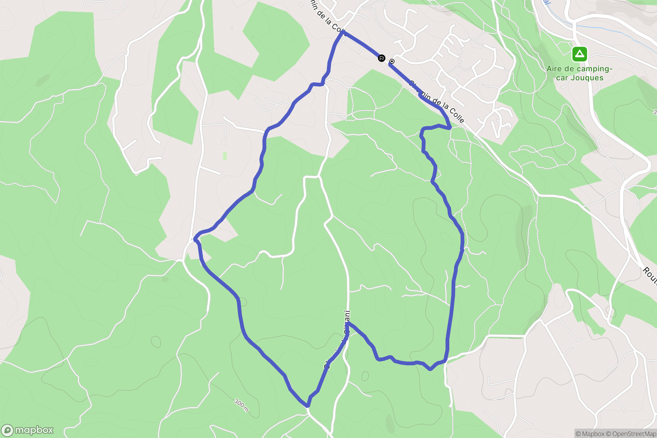 Jouques : carte du parcours de randonnée - France