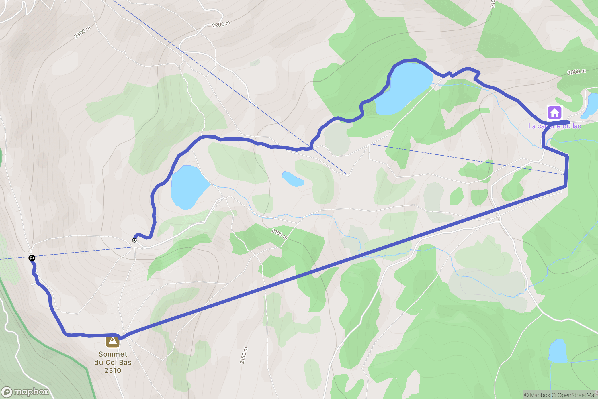 Le Lauzet-Ubaye : carte du parcours de randonnée - France