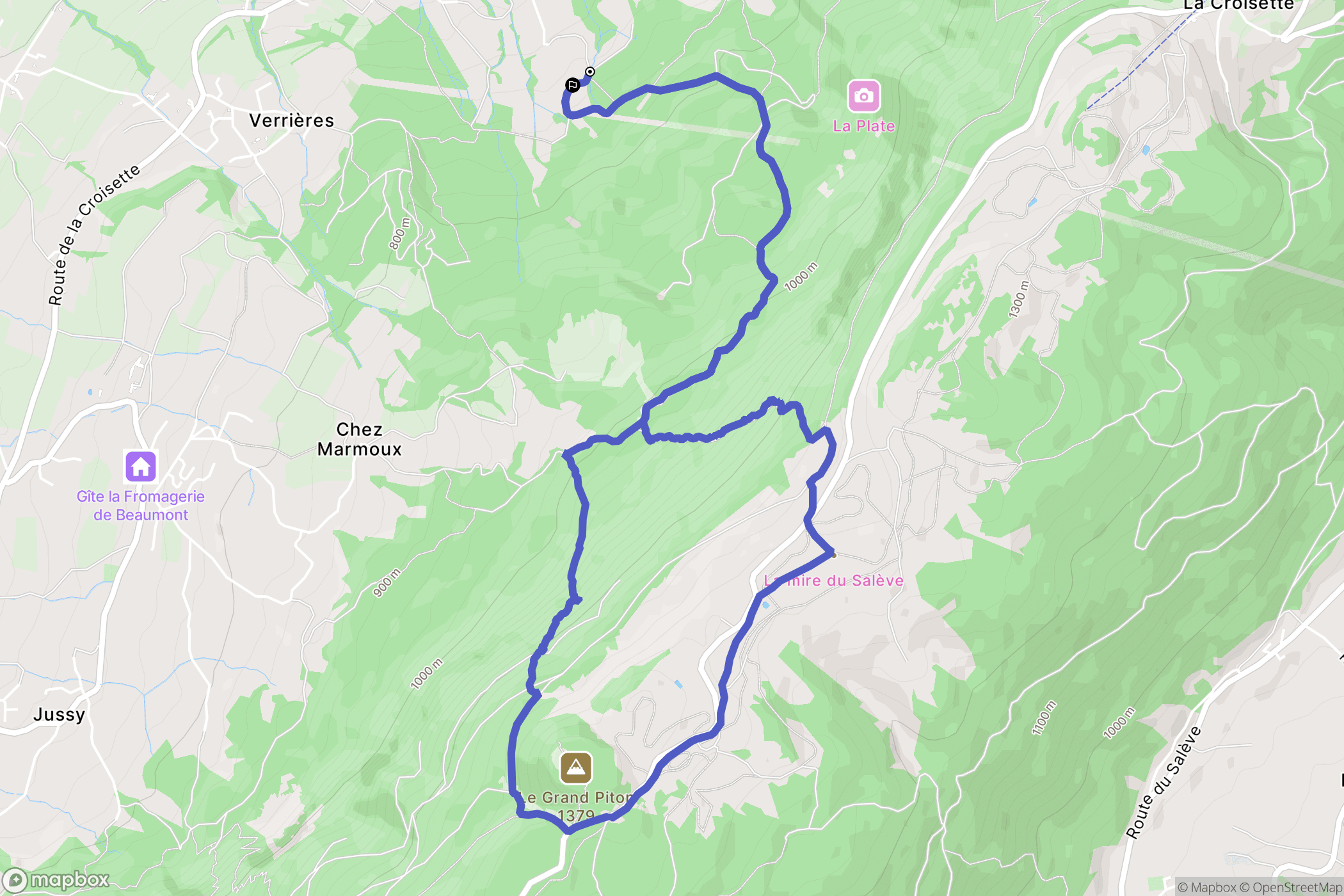 Archamps : carte du parcours de randonnée - France