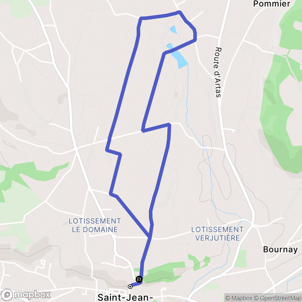 Saint-Jean-de-Bournay : carte du parcours de randonnée - France