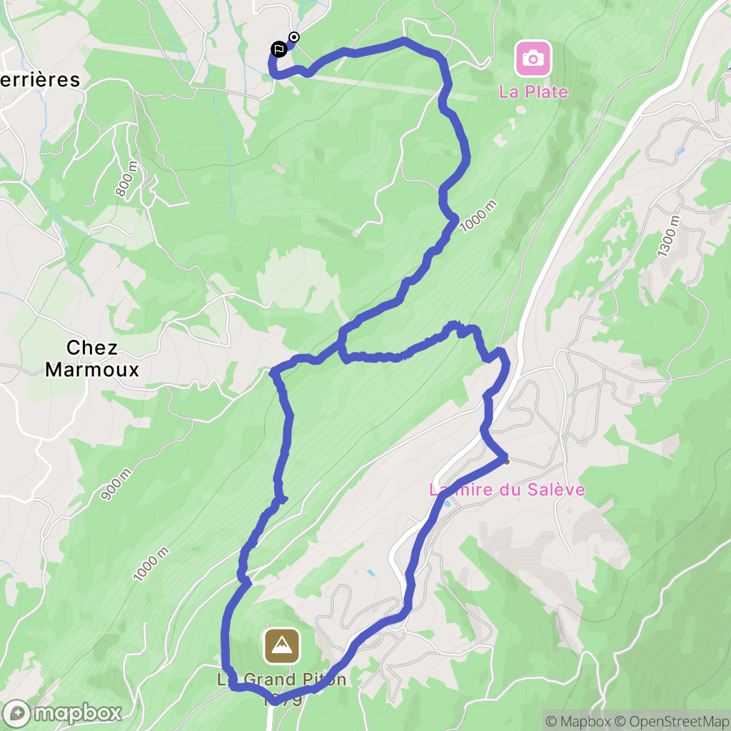 Archamps : carte du parcours de randonnée - France