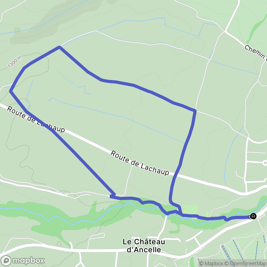 Ancelle : carte du parcours de randonnée - France