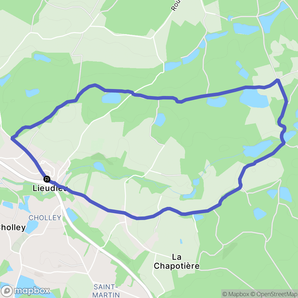 Lieudieu : carte du parcours de randonnée - France