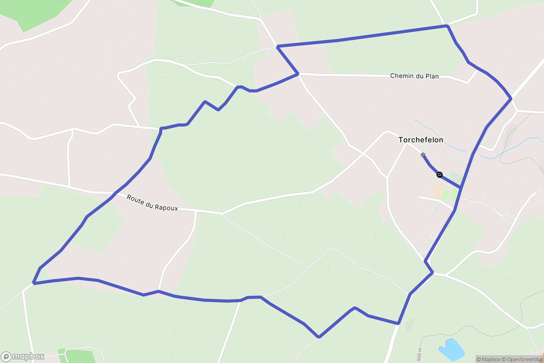 Torchefelon : carte du parcours de randonnée - France