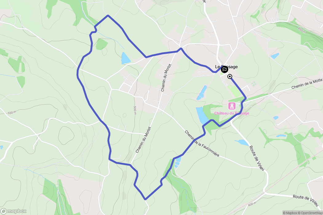 Le Passage : carte du parcours de randonnée - France