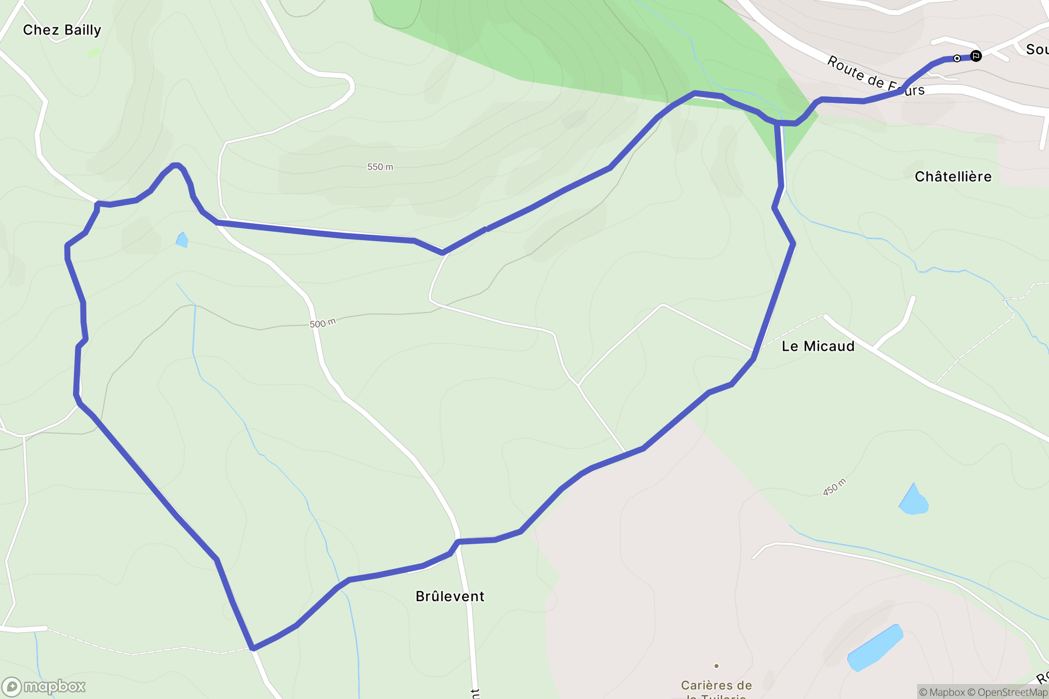 Souzy : carte du parcours de randonnée - France