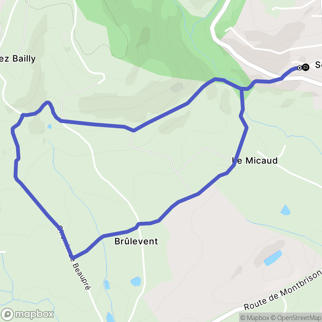 Souzy : carte du parcours de randonnée - France