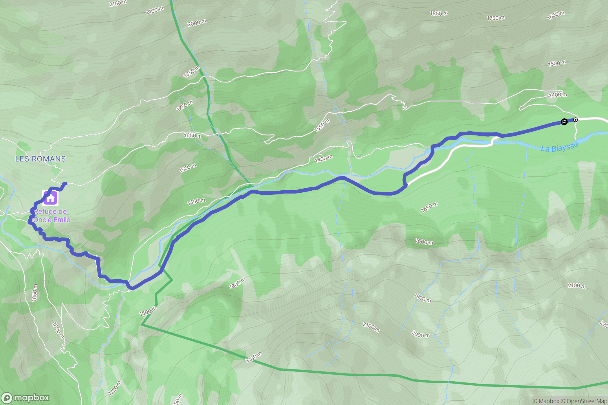 Freissinières : carte du parcours de randonnée - France