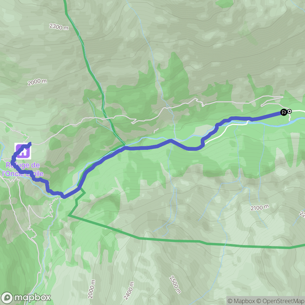 Freissinières : carte du parcours de randonnée - France