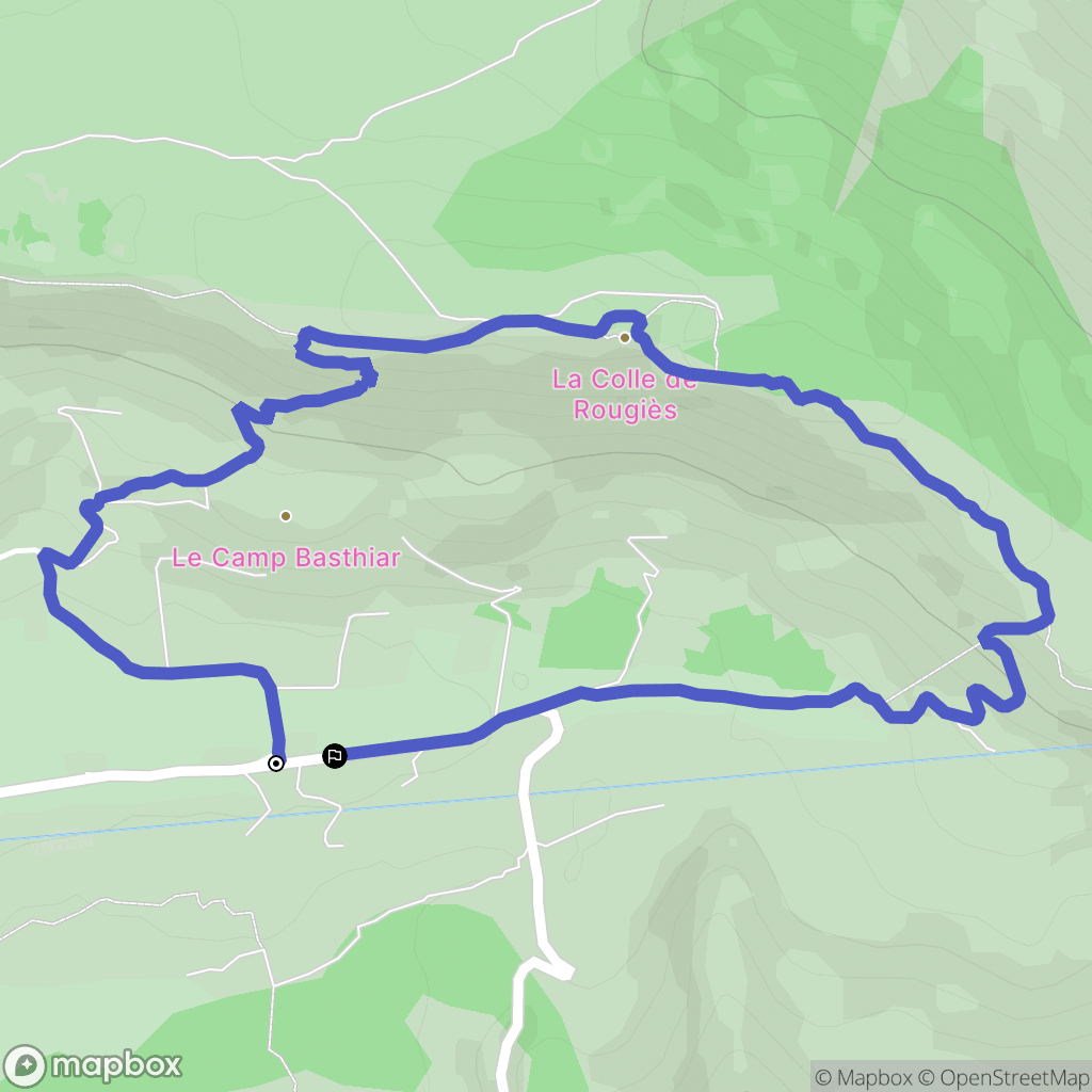Caussols : carte du parcours de randonnée - France
