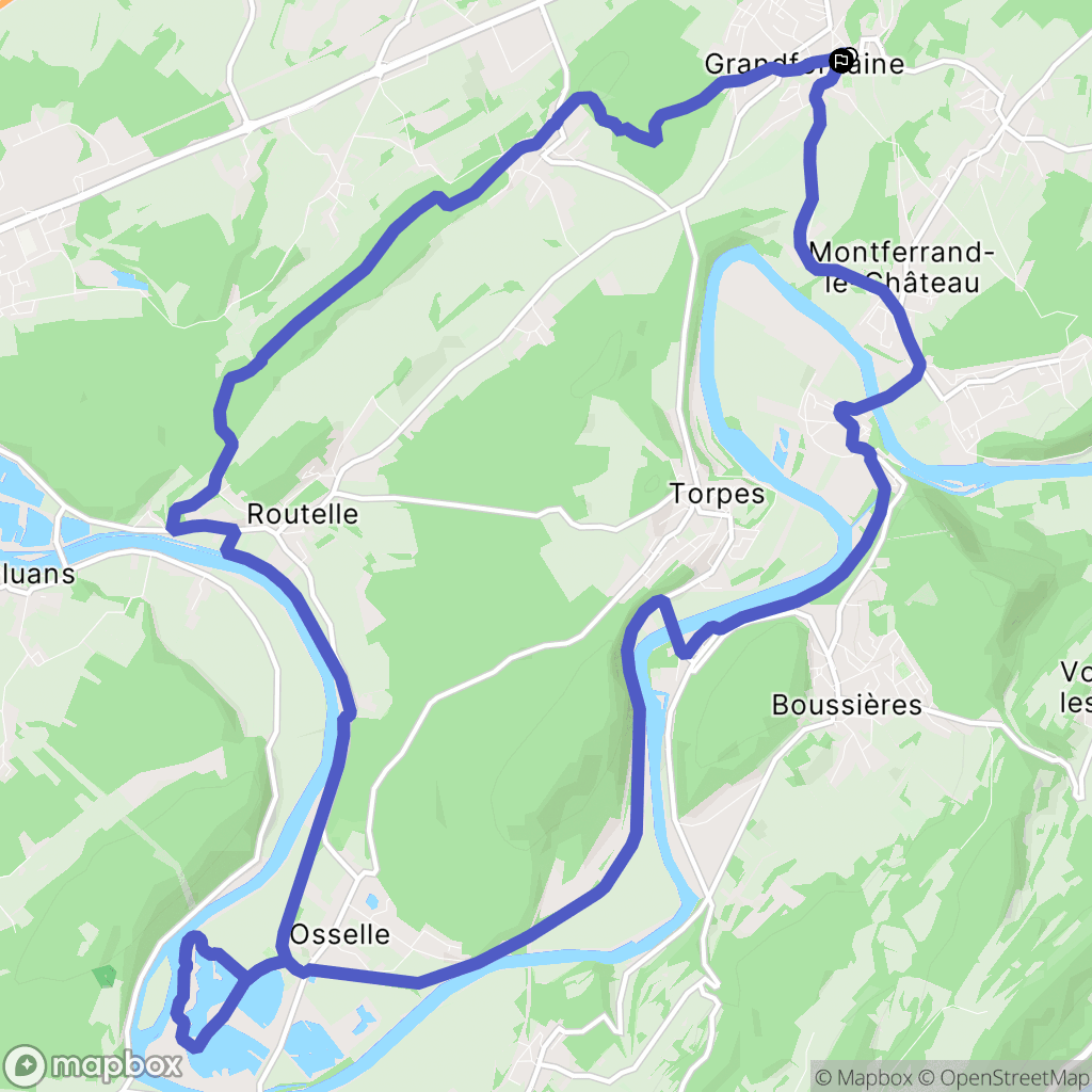 Grandfontaine : carte du parcours de randonnée - France
