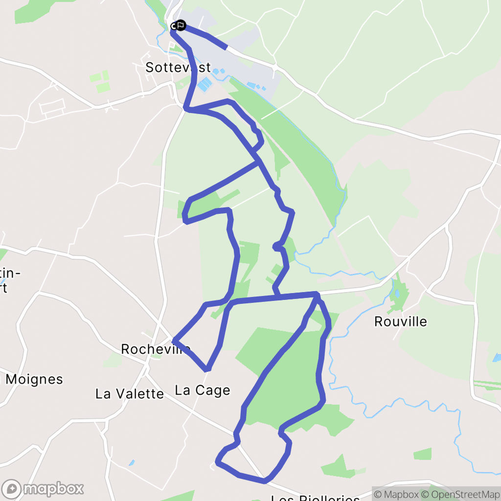 Sottevast : carte du parcours de randonnée - France