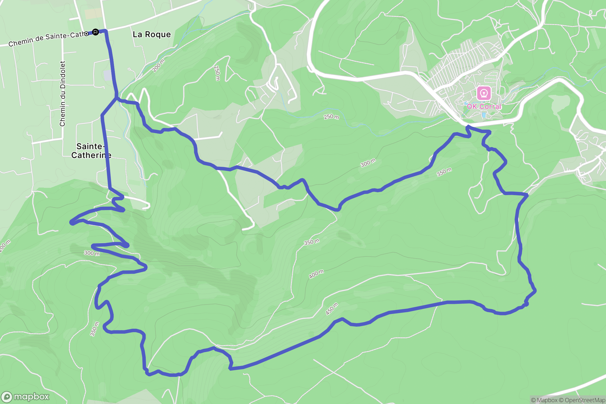Cuges-les-Pins : carte du parcours de randonnée - France