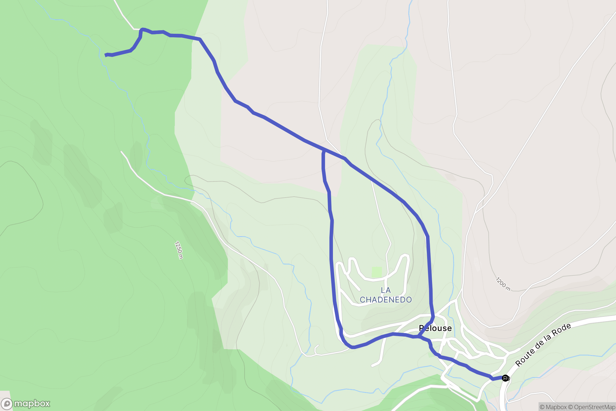 Pelouse : carte du parcours de randonnée - France