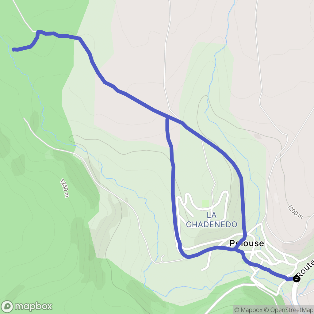 Pelouse : carte du parcours de randonnée - France