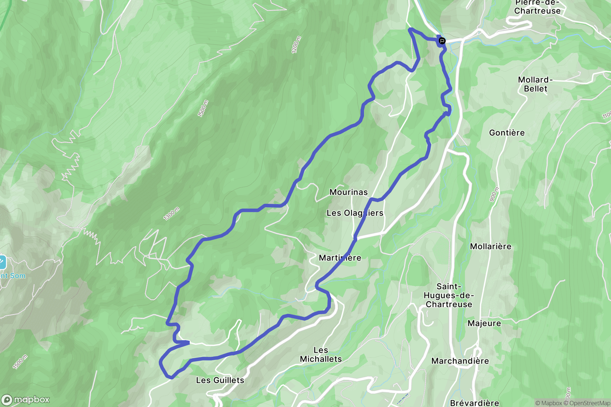 Saint-Pierre-de-Chartreuse : carte du parcours de randonnée - France