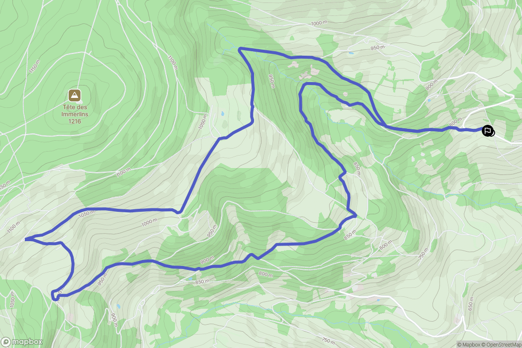Orbey : carte du parcours de randonnée - France