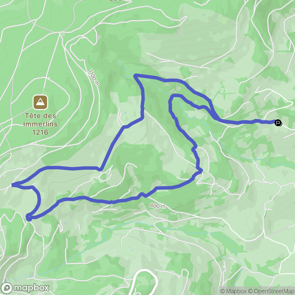 Orbey : carte du parcours de randonnée - France