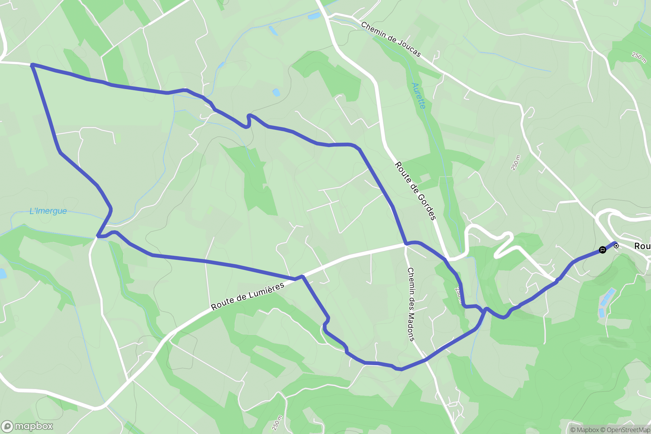 Roussillon : carte du parcours de randonnée - France