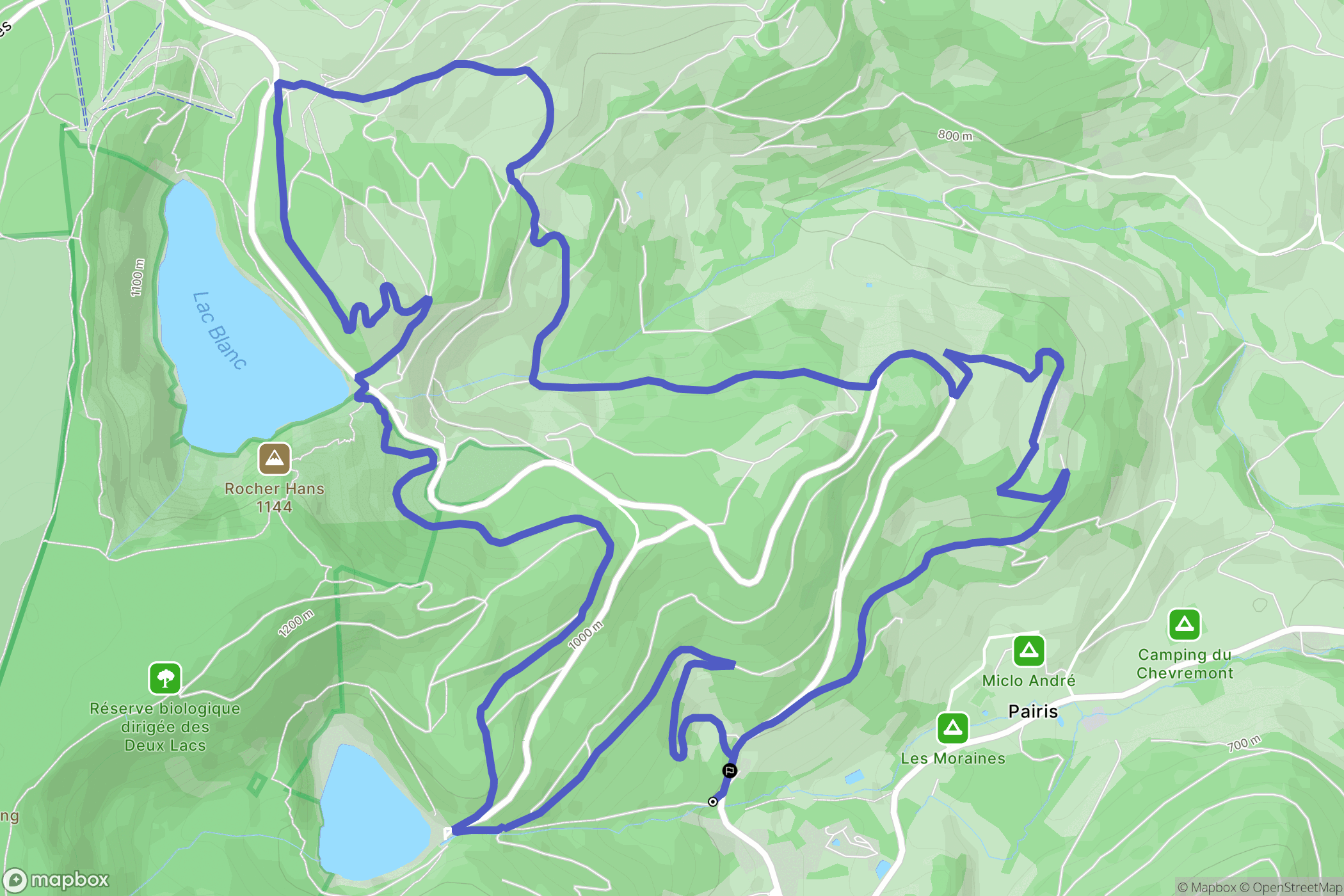 Orbey : carte du parcours de randonnée - France
