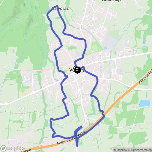 Valleiry : carte du parcours de randonnée - France