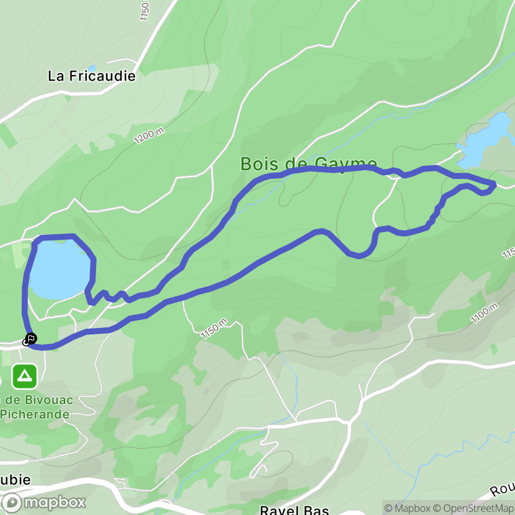 Picherande : carte du parcours de randonnée - France