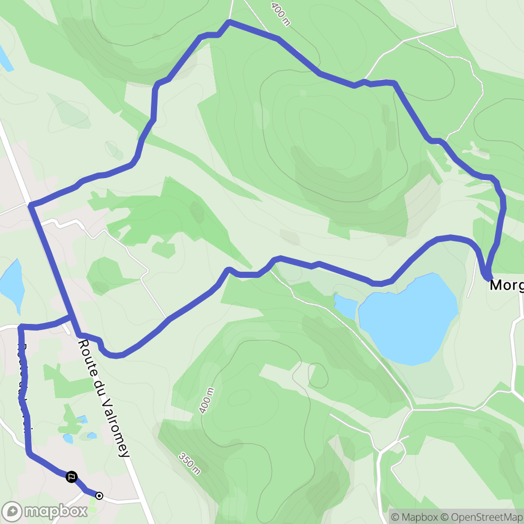 Cuzieu : carte du parcours de randonnée - France