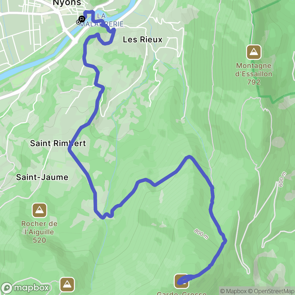 Nyons : carte du parcours de randonnée - France