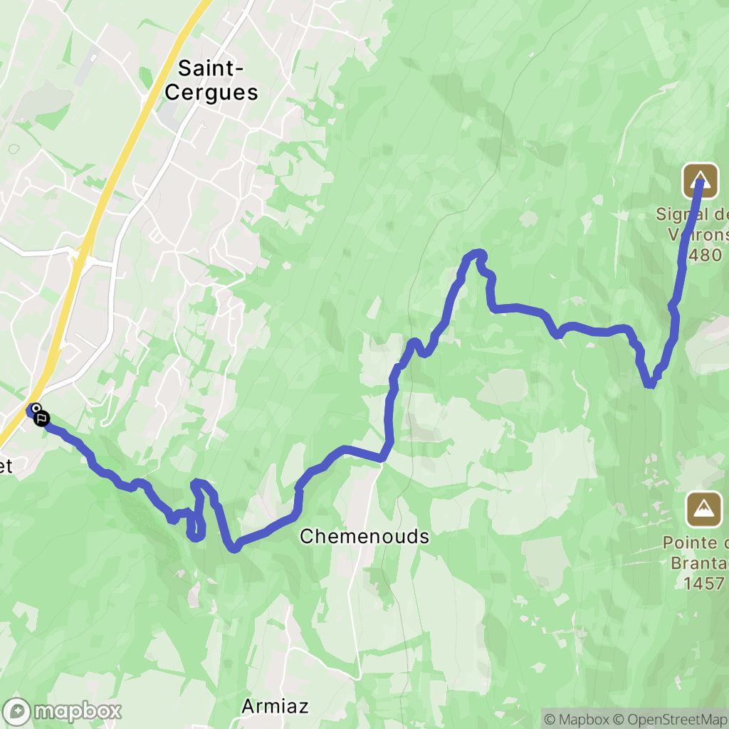 Cranves-Sales : carte du parcours de randonnée - France