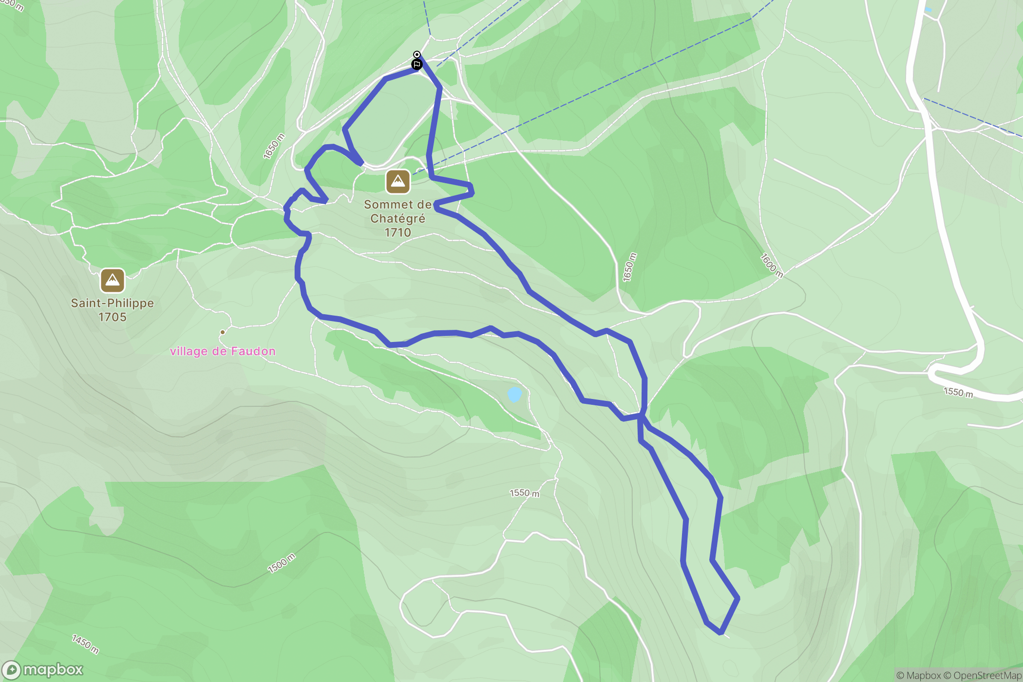 Ancelle : carte du parcours de randonnée - France