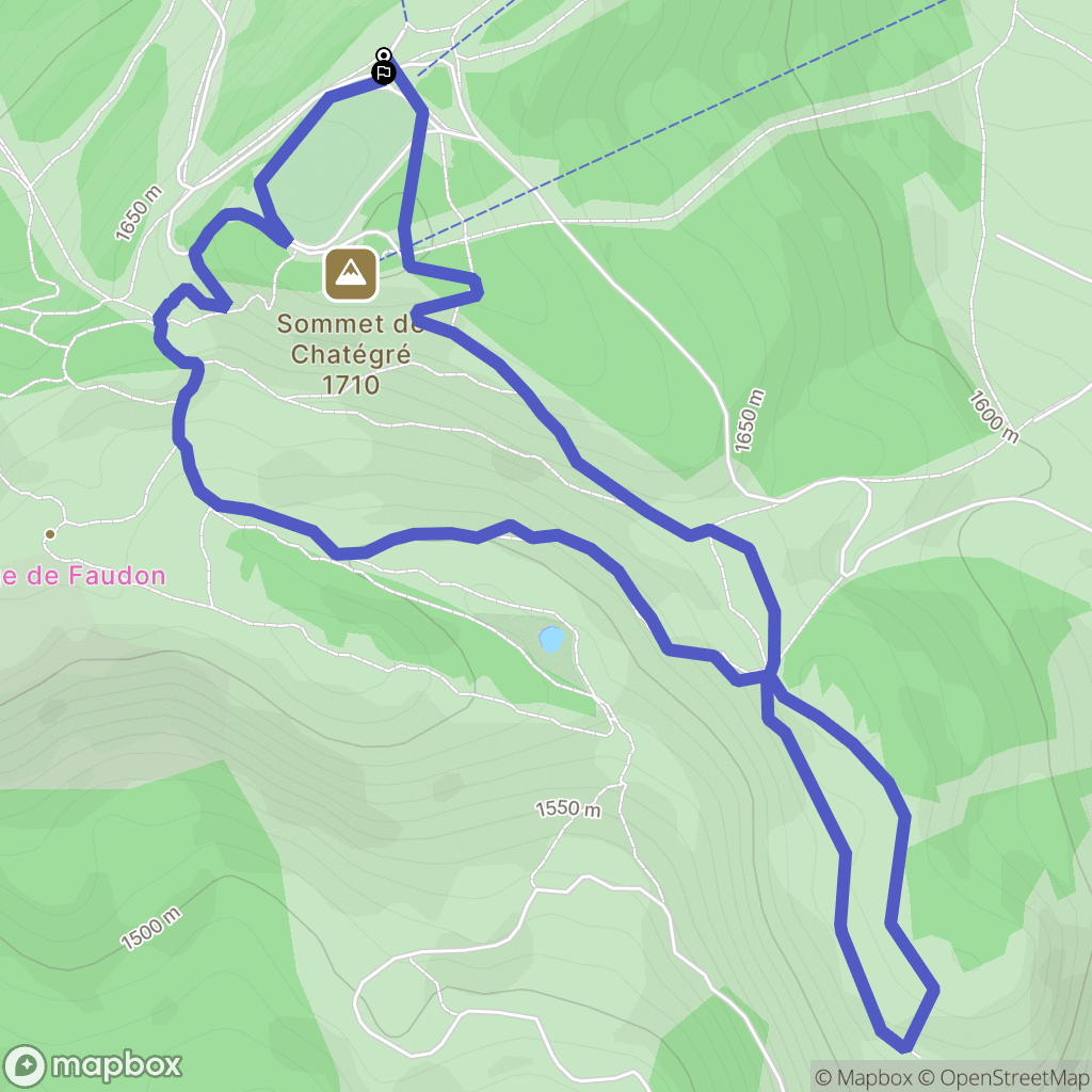Ancelle : carte du parcours de randonnée - France