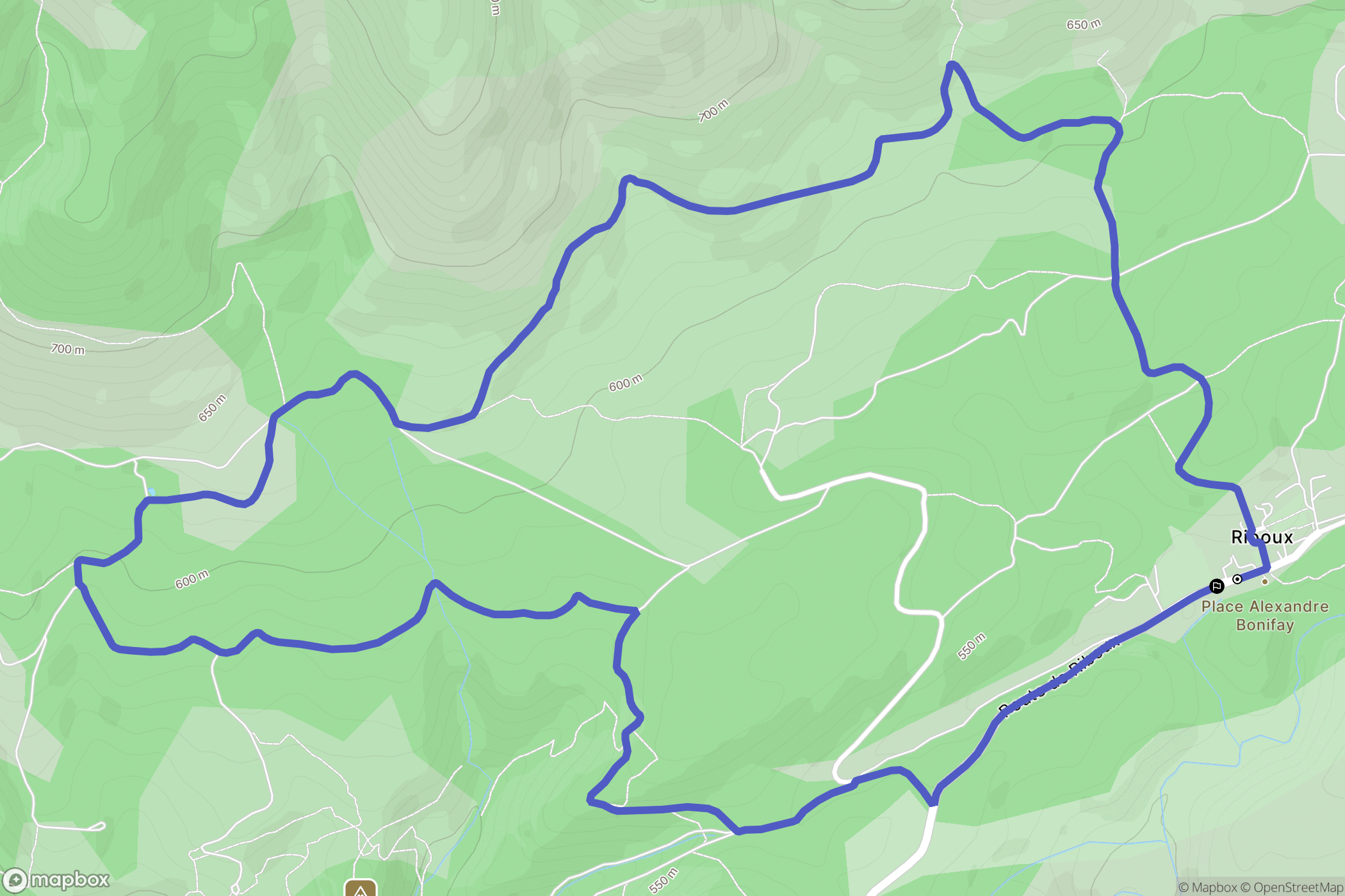 Cuges-les-Pins (Riboux) : carte du parcours de randonnée - France