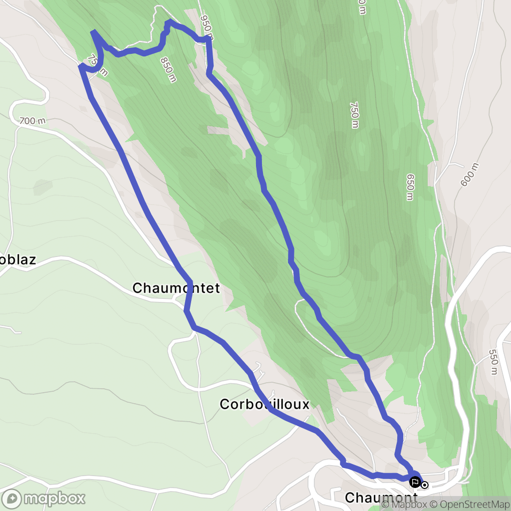 Chaumont : carte du parcours de randonnée - France