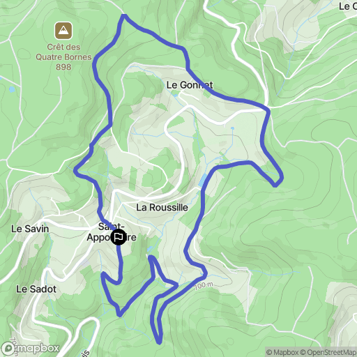 Saint-Appolinaire : carte du parcours de randonnée - France