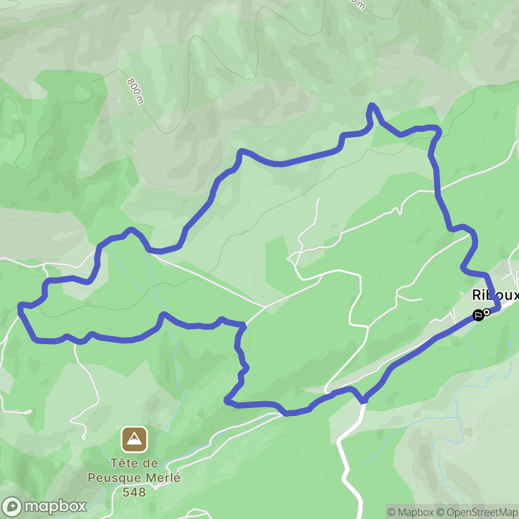 Cuges-les-Pins (Riboux) : carte du parcours de randonnée - France