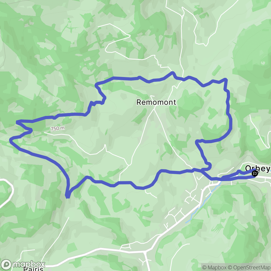 Orbey : carte du parcours de randonnée - France
