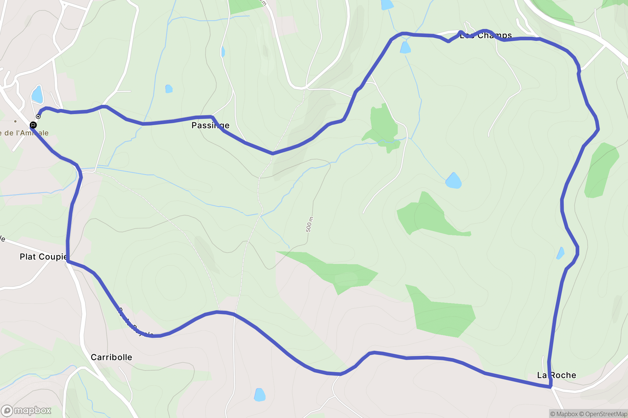 Fourneaux : carte du parcours de randonnée - France