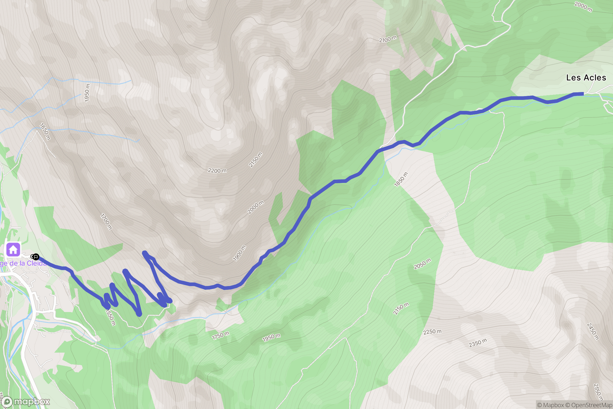 Névache : carte du parcours de randonnée - France