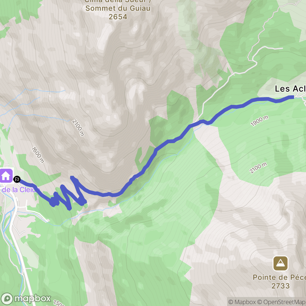 Névache : carte du parcours de randonnée - France