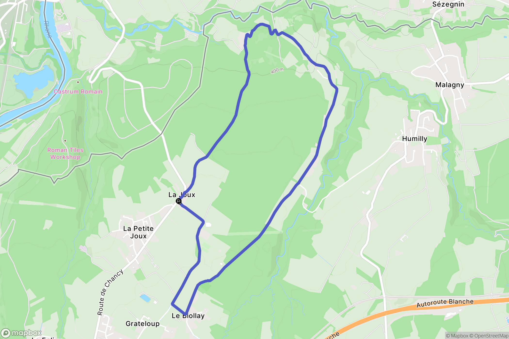 Valleiry : carte du parcours de randonnée - France