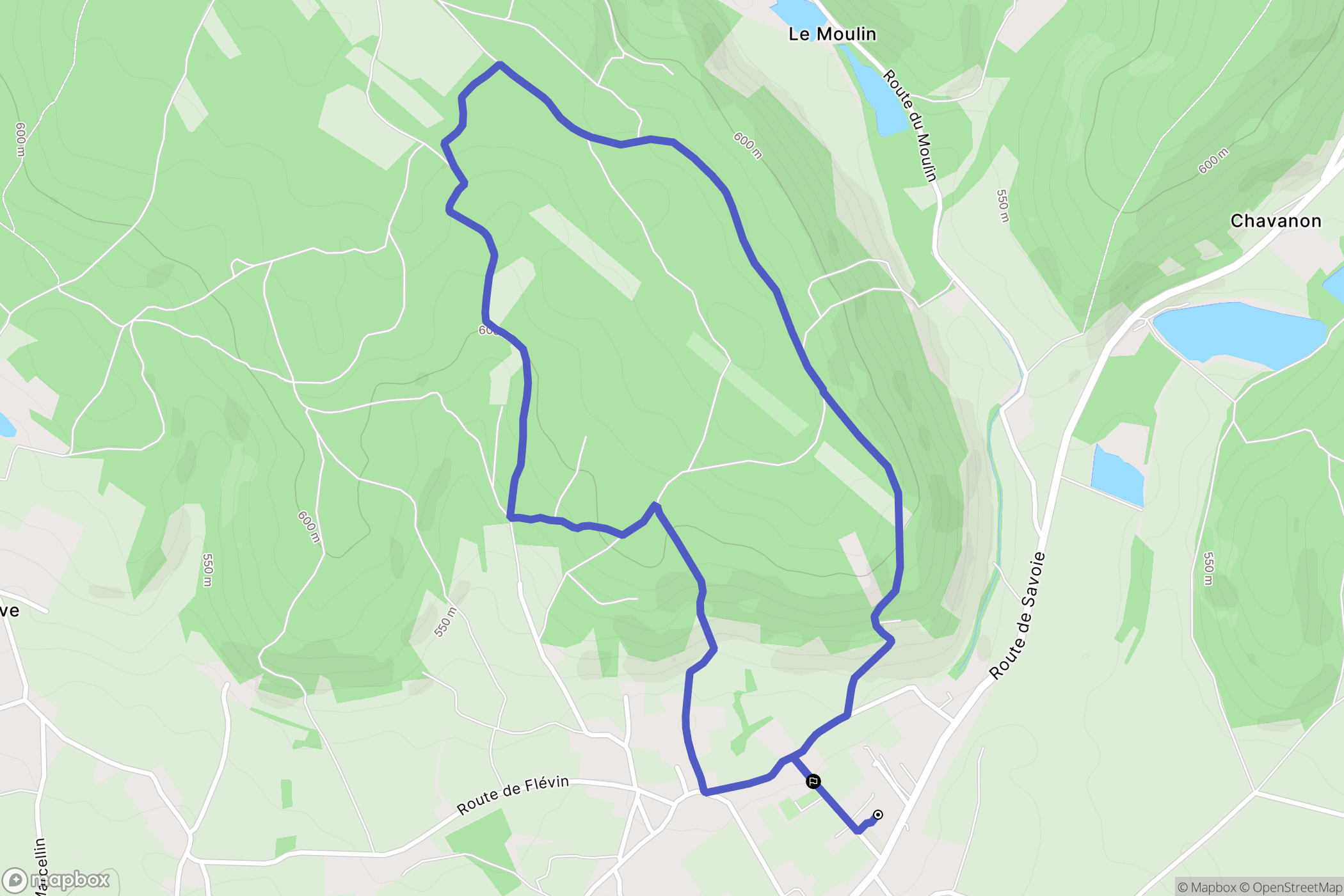 Eydoche : carte du parcours de randonnée - France