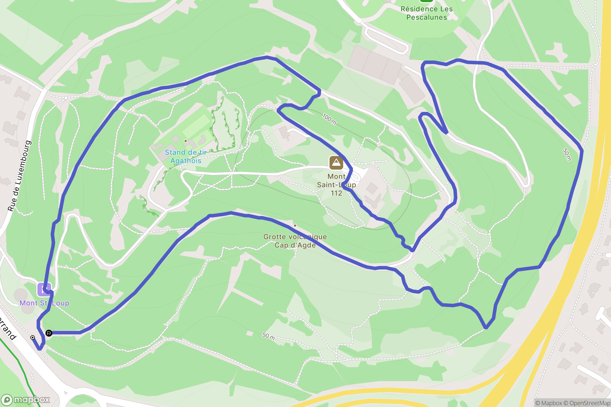 Agde : carte du parcours de randonnée - France