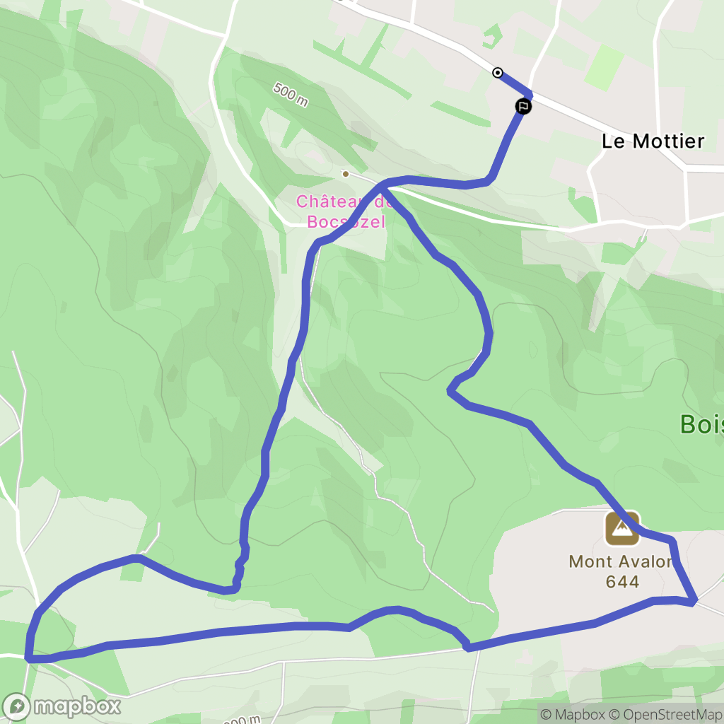 Mottier : carte du parcours de randonnée - France